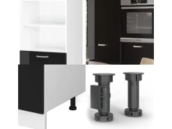 Vicco R-Line Einbauküche Schwarz Hochglanz/Weiß 180 cm ohne Arbeitsplatte ohne E-Geräte