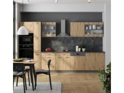 Vicco R-Line Küche Artisan Eiche/Anthrazit 350 cm mit HochschrankAP Eiche ohne E-Geräte