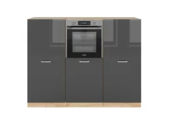 Vicco R-Line Küchenblock Anthrazit Hochglanz/Goldkraft Eiche 180 cm ohne Arbeitsplatte ohne E-Geräte