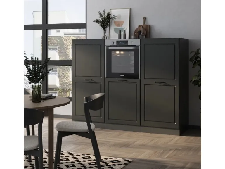 Vicco R-Line Küchenblock Anthrazit Landhaus/Anthrazit 180 cm ohne Arbeitsplatte ohne E-Geräte