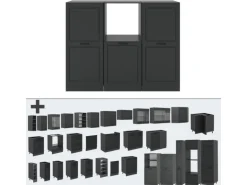 Vicco R-Line Küchenblock Anthrazit Landhaus/Anthrazit 180 cm ohne Arbeitsplatte ohne E-Geräte