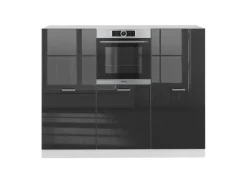 Vicco R-Line Küchenblock Anthrazit Hochglanz/Weiß 180 cm ohne Arbeitsplatte ohne E-Geräte