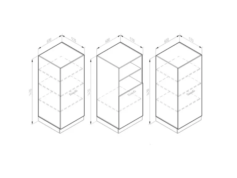 Vicco R-Line Küchenblock Anthrazit Hochglanz/Weiß 180 cm ohne Arbeitsplatte ohne E-Geräte