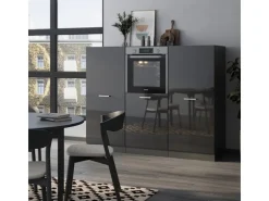 Vicco R-Line Küchenblock Anthrazit Hochglanz/Anthrazit 180 cm ohne Arbeitsplatte ohne E-Geräte