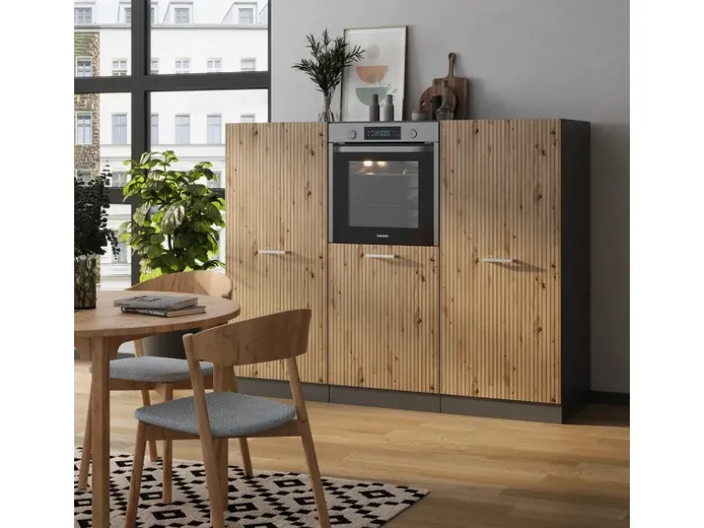 Vicco R-Line Küchenblock Artisan Eiche/Anthrazit 180 cm ohne Arbeitsplatte ohne E-Geräte