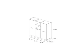 Vicco R-Line Küchenblock Sonoma/Goldkraft Eiche 180 cm ohne Arbeitsplatte ohne E-Geräte