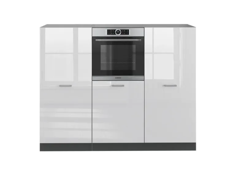Vicco R-Line Küchenblock Weiß Hochglanz/Anthrazit 180 cm ohne Arbeitsplatte ohne E-Geräte