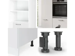 Vicco R-Line Küchenblock Weiß Hochglanz/Weiß 180 cm ohne Arbeitsplatte ohne E-Geräte
