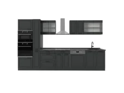 Vicco R-Line Küchenzeile Anthrazit Landhaus/Anthrazit 350 cm AP Anthrazit ohne E-Geräte