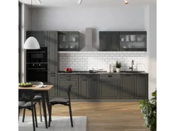 Vicco R-Line Küchenzeile Anthrazit Landhaus/Anthrazit 350 cm AP Anthrazit ohne E-Geräte