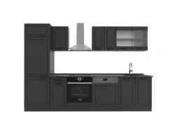 Vicco R-Line Küchenzeile Anthrazit Landhaus/Anthrazit 300 cm AP Anthrazit ohne E-Geräte