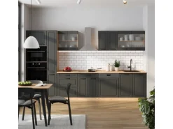 Vicco R-Line Küchenzeile Anthrazit Landhaus/Goldkraft Eiche 350 cm AP Anthrazit ohne E-Geräte