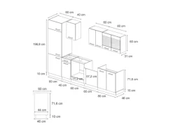 Vicco R-Line Küchenzeile Artisan Eiche/Anthrazit 300 cm AP Marmor ohne E-Geräte