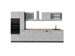Vicco R-Line Küchenzeile Beton/Anthrazit 350 cm ohne Arbeitsplatte ohne E-Geräte