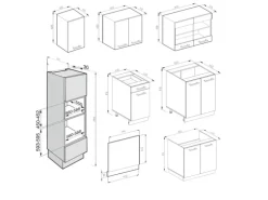 Vicco R-Line Küchenzeile Beton/Weiß 300 cm mit HochschrankAP Anthrazit ohne E-Geräte