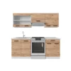 Vicco R-Line Küchenzeile Goldkraft Eiche/Weiß 200 cm AP Anthrazit ohne E-Geräte