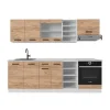 Vicco R-Line Küchenzeile Goldkraft Eiche/Weiß 240 cm AP Eiche ohne E-Geräte
