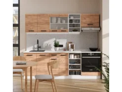 Vicco R-Line Küchenzeile Goldkraft Eiche/Weiß 240 cm AP Eiche ohne E-Geräte
