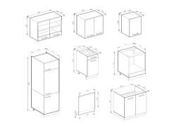 Vicco R-Line Küchenzeile Goldkraft Eiche/Anthrazit 300 cm AP Anthrazit ohne E-Geräte