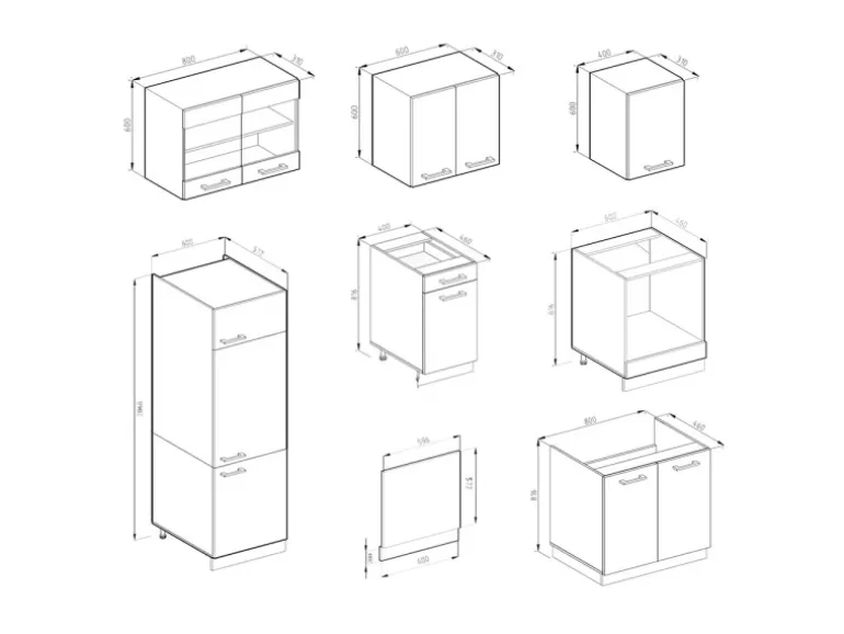 Vicco R-Line Küchenzeile Goldkraft Eiche/Anthrazit 300 cm AP Anthrazit ohne E-Geräte