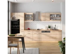 Vicco R-Line Küchenzeile Sonoma/Goldkraft Eiche 350 cm AP Anthrazit ohne E-Geräte