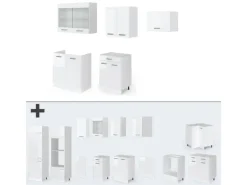 Vicco R-Line Küchenzeile Weiß Hochglanz/Weiß 200 cm ohne Arbeitsplatte ohne E-Geräte