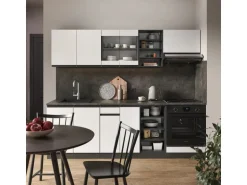 Vicco R-Line Küchenzeile Weiß/Anthrazit 240 cm J-Shape ohne E-Geräte