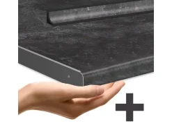 Vicco R-Line Küchenzeile Weiß Landhaus/Anthrazit 200 cm AP Anthrazit ohne E-Geräte