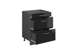 Vicco R-Line Schwarz Hochglanz/Anthrazit 60 cm mit Schubladen ohne Arbeitsplatte