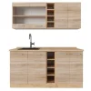 Vicco R-Line Single Küche Sonoma/Goldkraft Eiche 160 cm AP Eiche ohne E-Geräte
