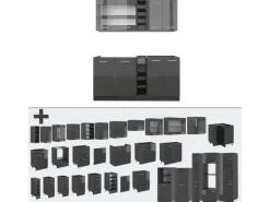 Vicco R-Line Singleküche Anthrazit Hochglanz/Anthrazit 160 cm AP Anthrazit ohne E-Geräte