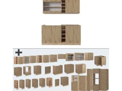 Vicco R-Line Singleküche Artisan-Eiche/Goldkraft Eiche 160 cm ohne Arbeitsplatte ohne E-Geräte