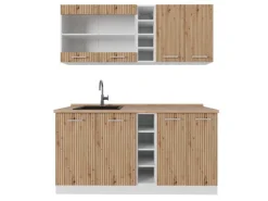 Vicco R-Line Singleküche Artisan Eiche/Weiß 160 cm AP Eiche ohne E-Geräte