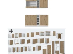 Vicco R-Line Singleküche Artisan Eiche/Weiß 160 cm AP Eiche ohne E-Geräte