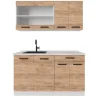 Vicco R-Line Singleküche Goldkraft Eiche/Weiß 140 cm ohne Arbeitsplatte ohne E-Geräte