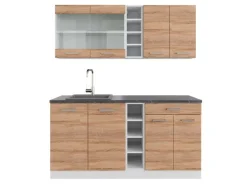 Vicco R-Line Singleküche Sonoma/Weiß 160 cm AP Anthrazit ohne E-Geräte