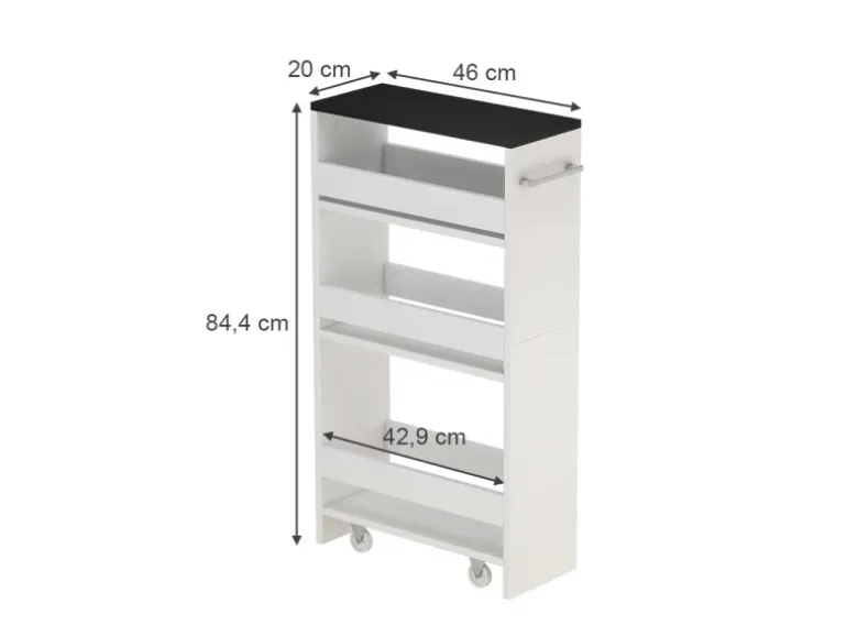 Vicco Rollregal Rivo Weiß/Anthrazit 20x85 cm