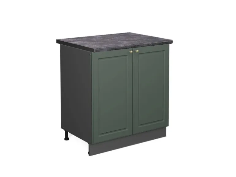 Vicco Spülenunterschrank Fame-Line Grün-Gold Landhaus/Anthrazit 80 cm AP Anthrazit