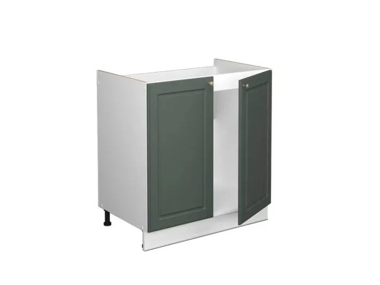 Vicco Spülenunterschrank Fame-Line Grün-Gold Landhaus/Weiß 80 cm AP Eiche