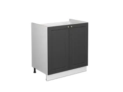 Vicco Spülenunterschrank Fame-Line Anthrazit-Gold/Weiß 80 cm ohne Arbeitsplatte