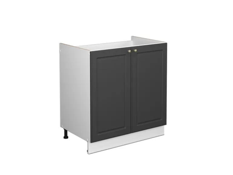 Vicco Spülenunterschrank Fame-Line Anthrazit-Gold/Weiß 80 cm ohne Arbeitsplatte
