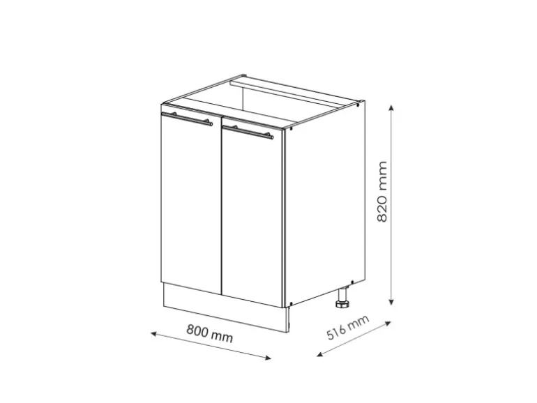 Vicco Spülenunterschrank Fame-Line Grün-Gold Landhaus/Weiß 80 cm mit Regal ohne Arbeitsplatte
