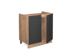 Vicco Spülenunterschrank Fame-Line Anthrazit-Gold/Goldkraft Eiche 80 cm ohne Arbeitsplatte