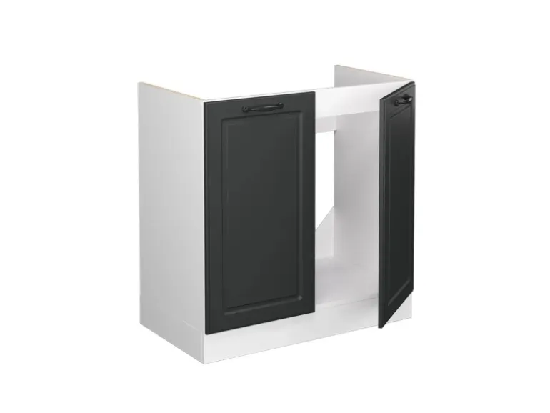 Vicco Spülenunterschrank R-Line Anthrazit Landhaus/Weiß 80 cm ohne Arbeitsplatte
