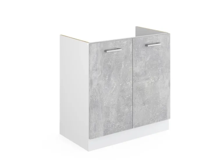 Vicco Spülenunterschrank R-Line Küchenunterschrank für die Spüle Beton/Weiß 80 cm ohne Arbeitsplatte
