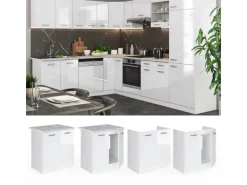 Vicco Spülenunterschrank R-Line Weiß Hochglanz/Weiß 80 cm ohne Arbeitsplatte