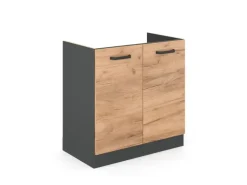 Vicco Spülenunterschrank R-Line Goldkraft Eiche/Anthrazit 80 cm ohne Arbeitsplatte