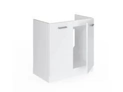 Vicco Spülenunterschrank R-Line Weiß Hochglanz/Weiß 80 cm AP Anthrazit