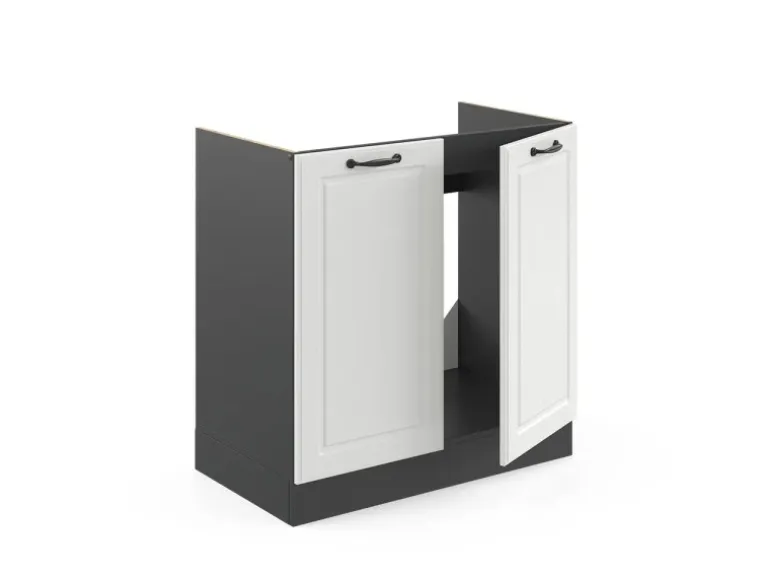 Vicco Spülenunterschrank R-Line Weiß Landhaus/Anthrazit 80 cm ohne Arbeitsplatte