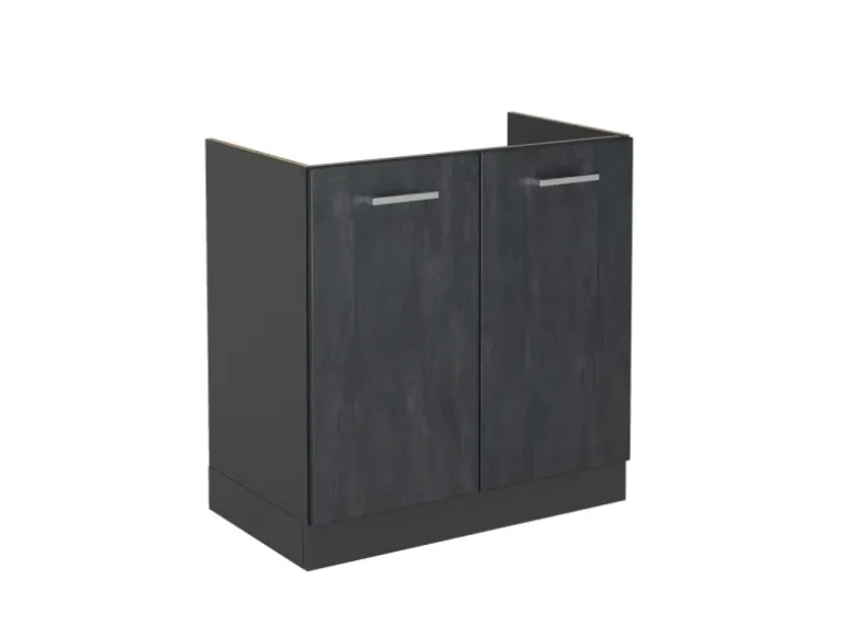 Vicco Spülenunterschrank R-Line Schwarz Beton/Anthrazit 80 cm ohne Arbeitsplatte